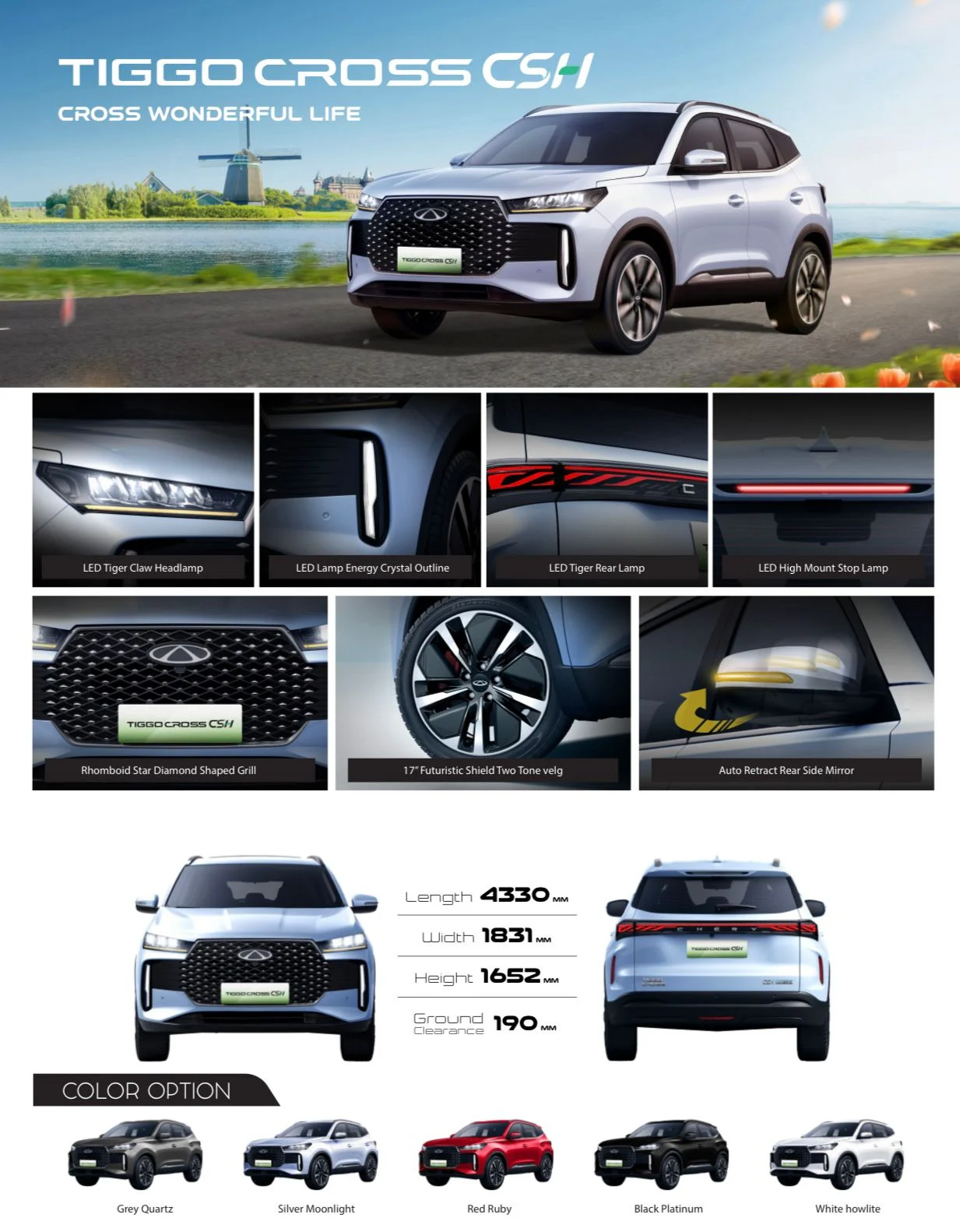 spesifikasi chery tiggo cross csh hybrid