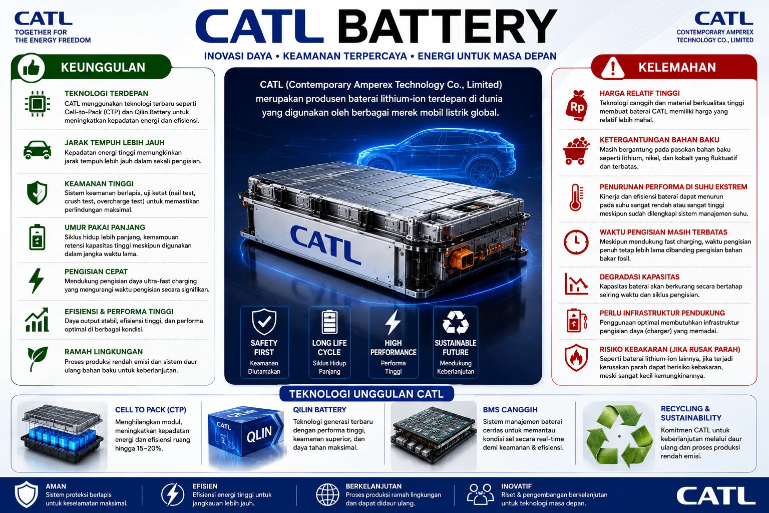 kelamahan dan keunggulan baterai CATL